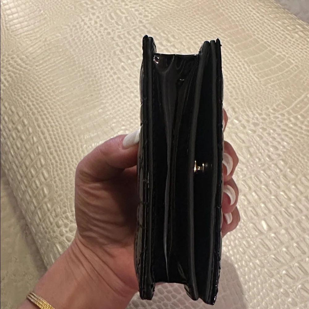 Dior Shiny Black Quilted Wallet